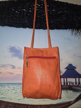 Orange SMALL LEATHER Shoulder Bag - Unbranded